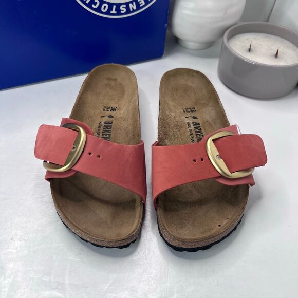 Birkenstock Madrid Big Buckle Leather Sandals Mars Red Women's 7/EU 38 NWB